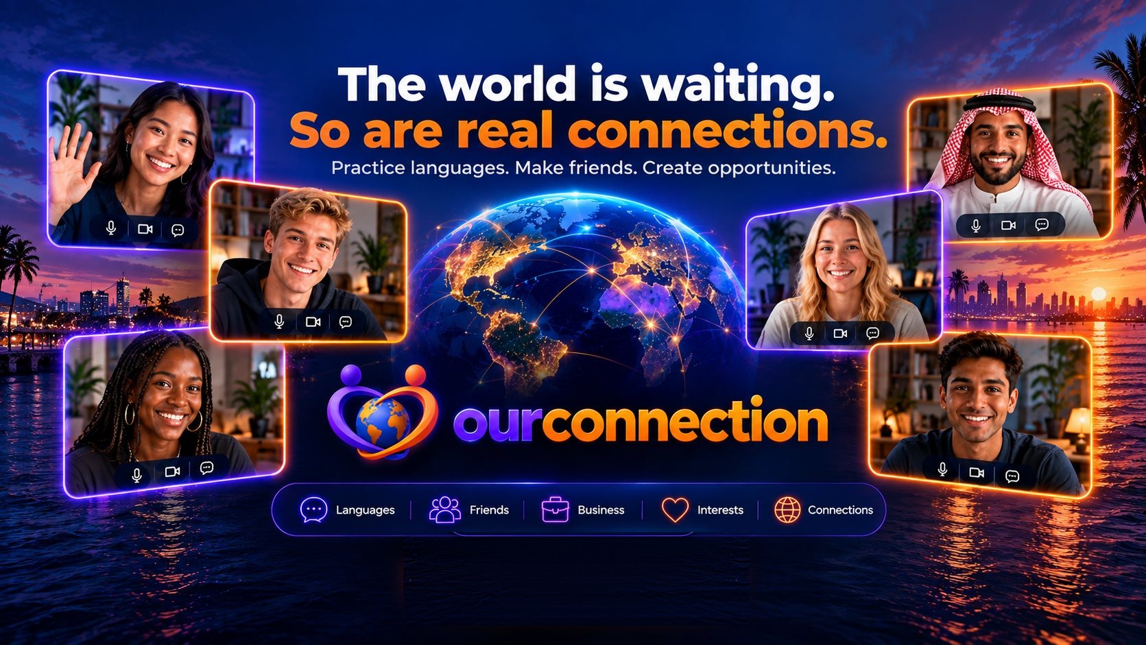 OurConnection — Languages • Business • Interests • Real Connections
